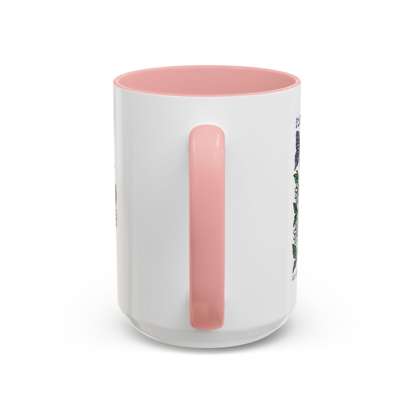 Folklore Fields Mug – Botanical Strawberry & Compass Design, Color Accent Ceramic Drinkware