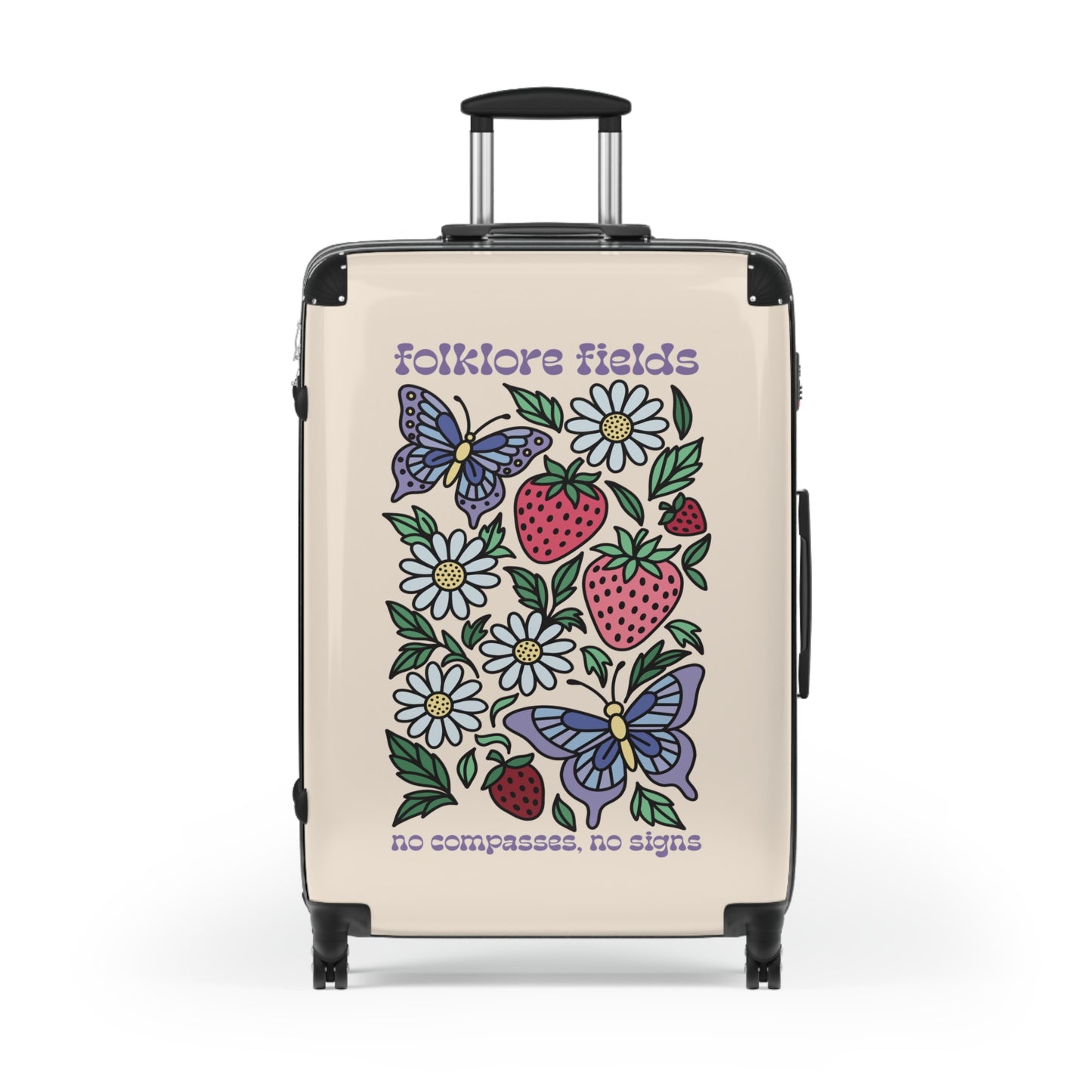Folklore Fields Suitcase – Whimsical Floral Butterfly Luggage, Lightweight & Durable for Travel and Gifts