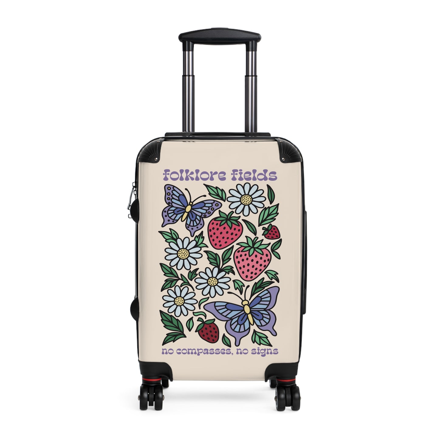 Folklore Fields Suitcase – Whimsical Floral Butterfly Luggage, Lightweight & Durable for Travel and Gifts