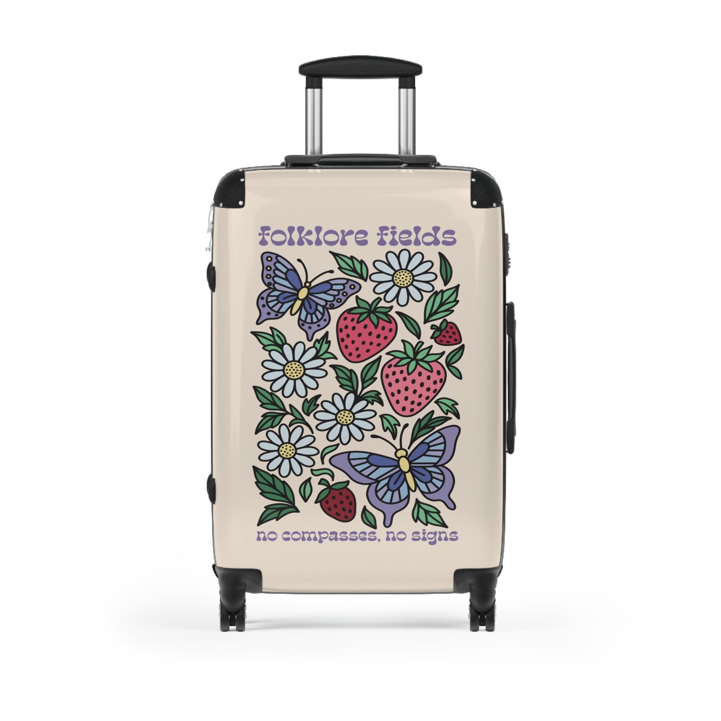 Folklore Fields Suitcase – Whimsical Floral Butterfly Luggage, Lightweight & Durable for Travel and Gifts