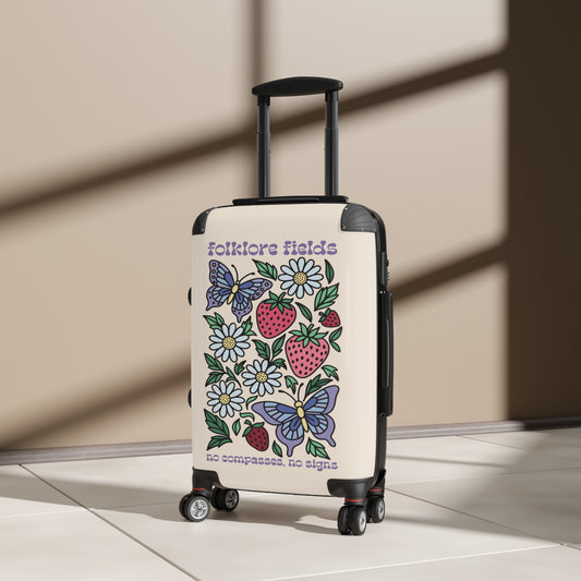 Folklore Fields Suitcase – Whimsical Floral Butterfly Luggage, Lightweight & Durable for Travel and Gifts