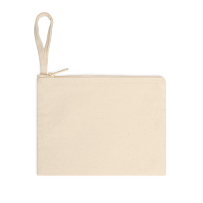 Folklore Fields Zipper Pouch – Whimsical Compass & Strawberry Design, Cotton Canvas Travel Organizer